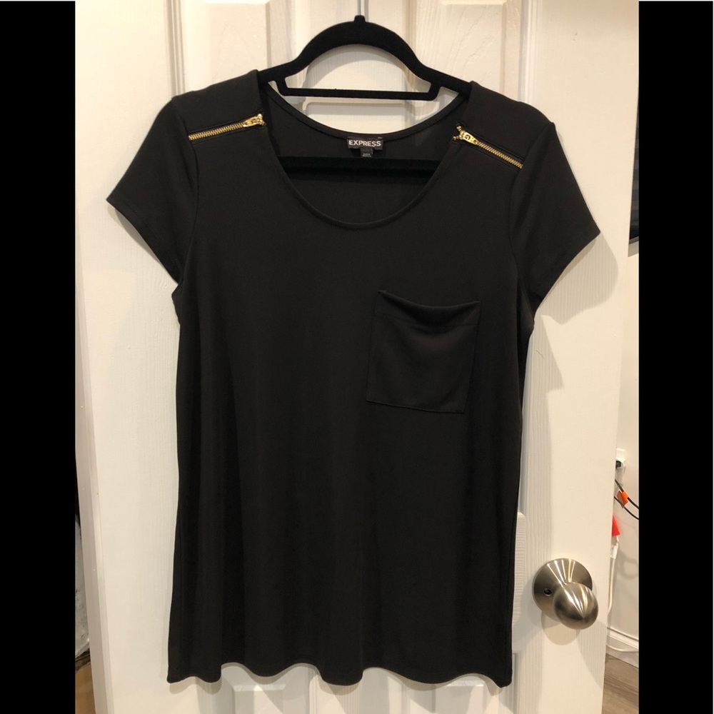Express T-Shirt with Gold Zips